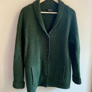 Pendleton green wool ribbed cardigan
